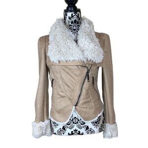 River Island Faux Shearling Moto Jacket